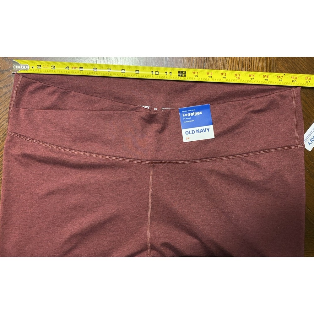 Old Navy Womens CloudComfy‎ Extra High-Rise 7/8 Ankle Leggings Maroon New - Picture 10 of 12